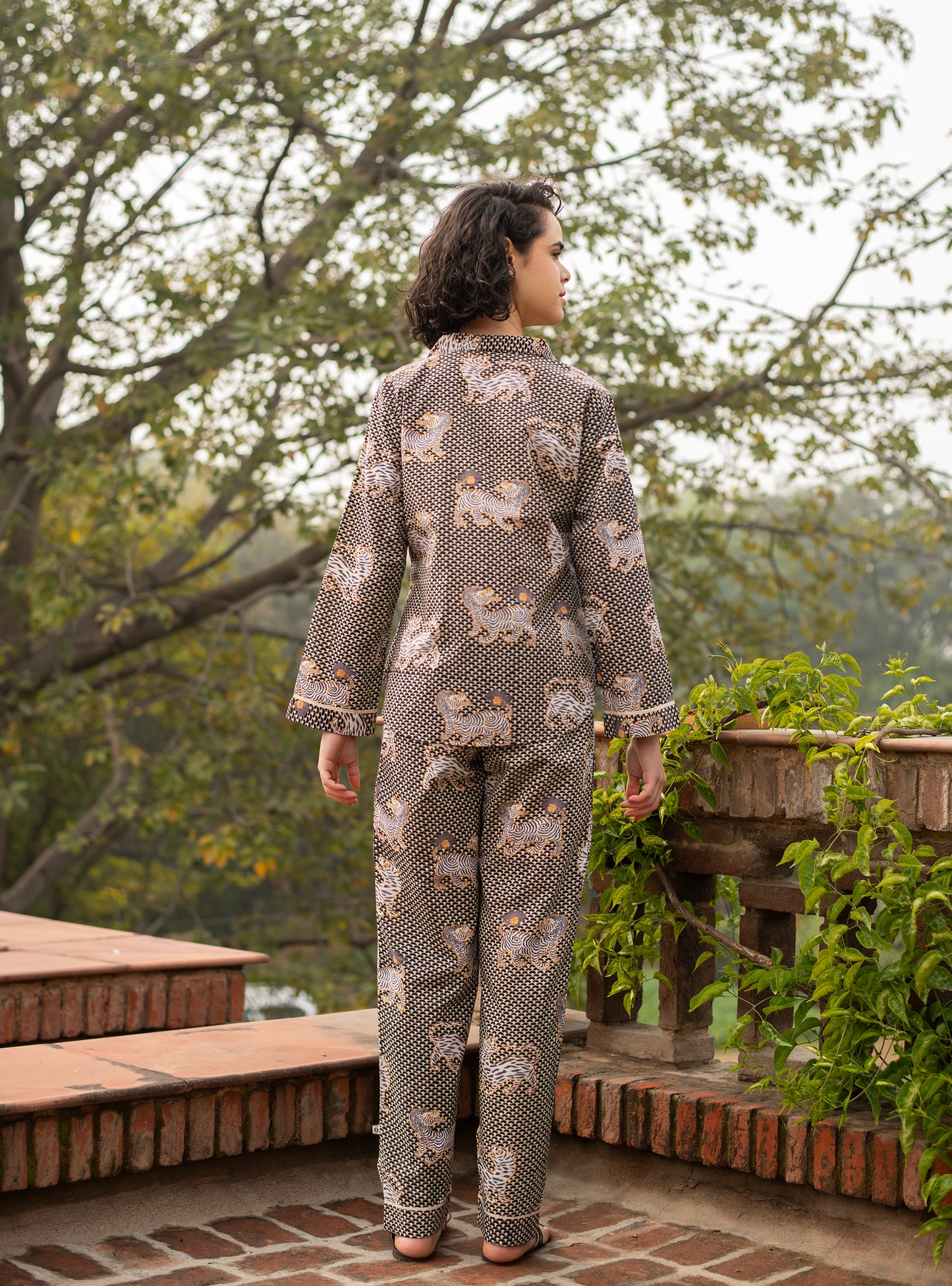 Vanessa PJ Set  : Tiger Black Voile