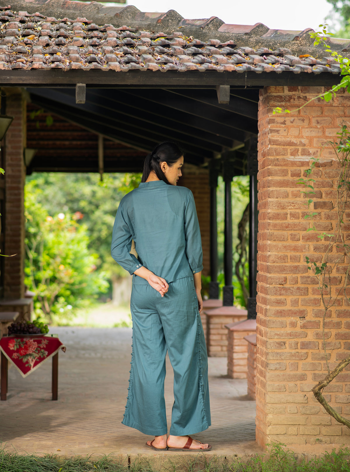 Blake Pant : Solid Dark Grey Voile