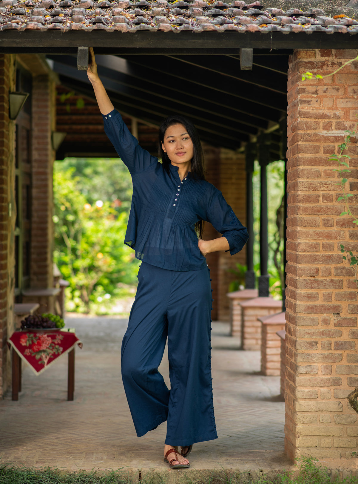 Blake Pant : Solid Navy Voile