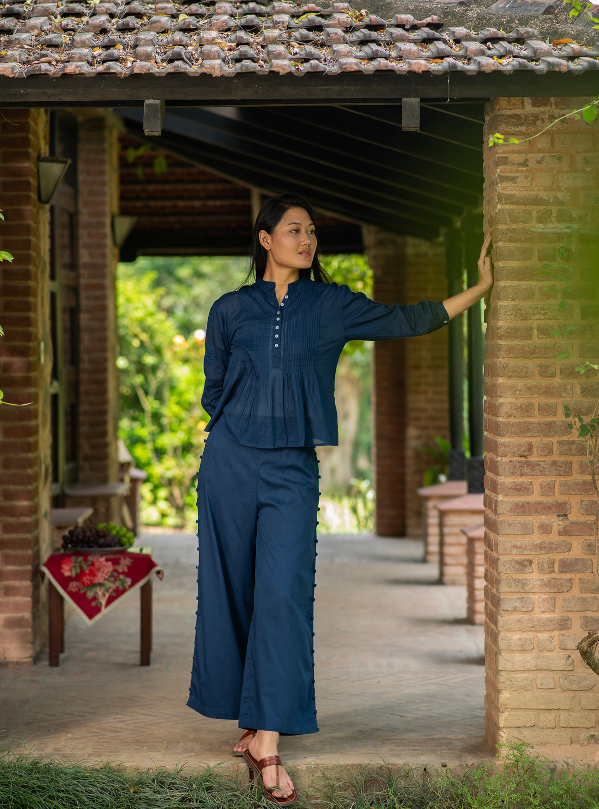 Blake Pant : Solid Navy Voile