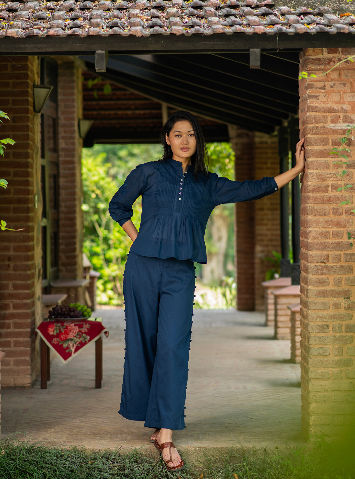 Blake Pant : Solid Navy Voile