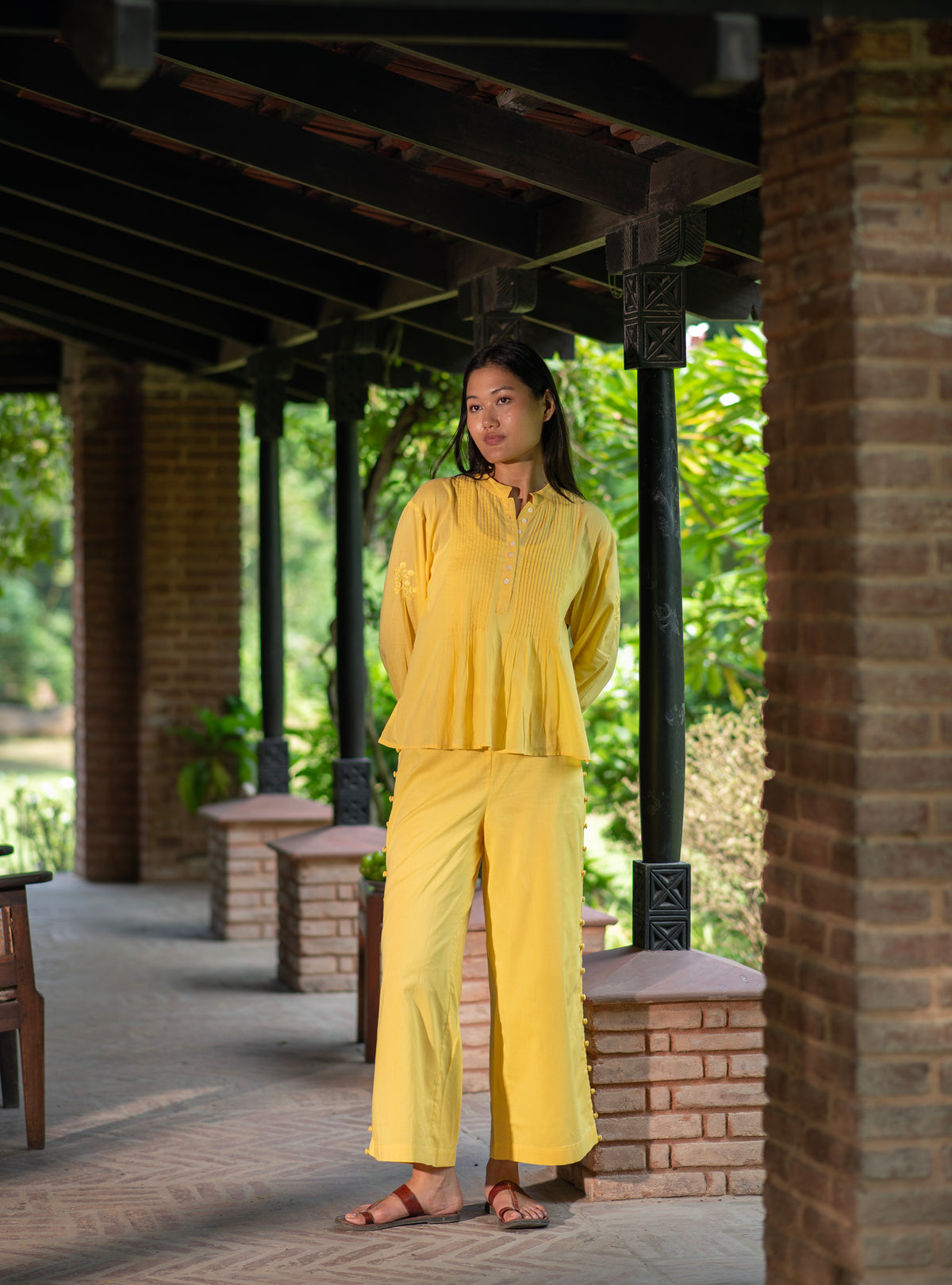 Blake Pant : Solid Yellow Voile