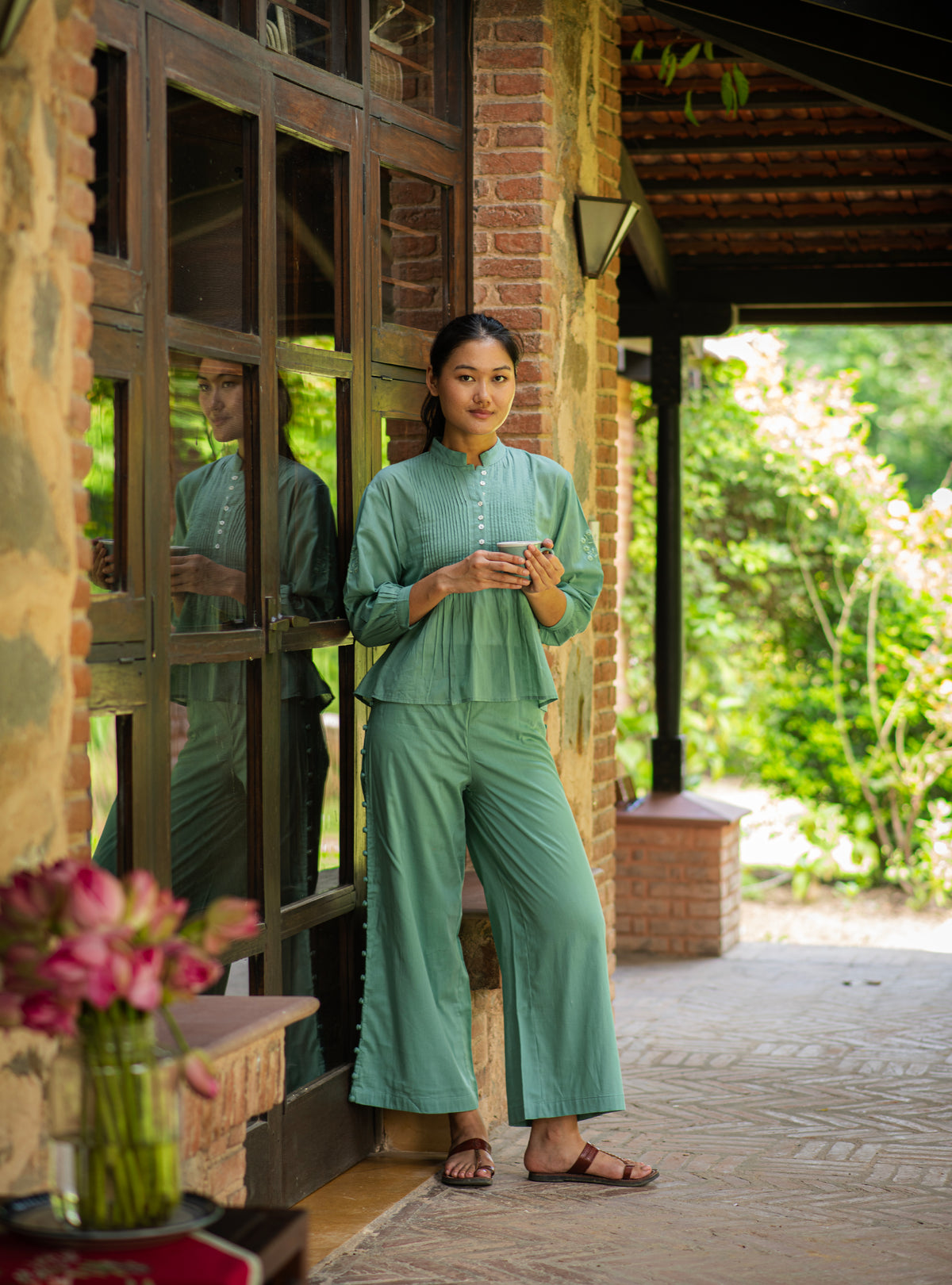 Blake Pant : Solid Teal Voile