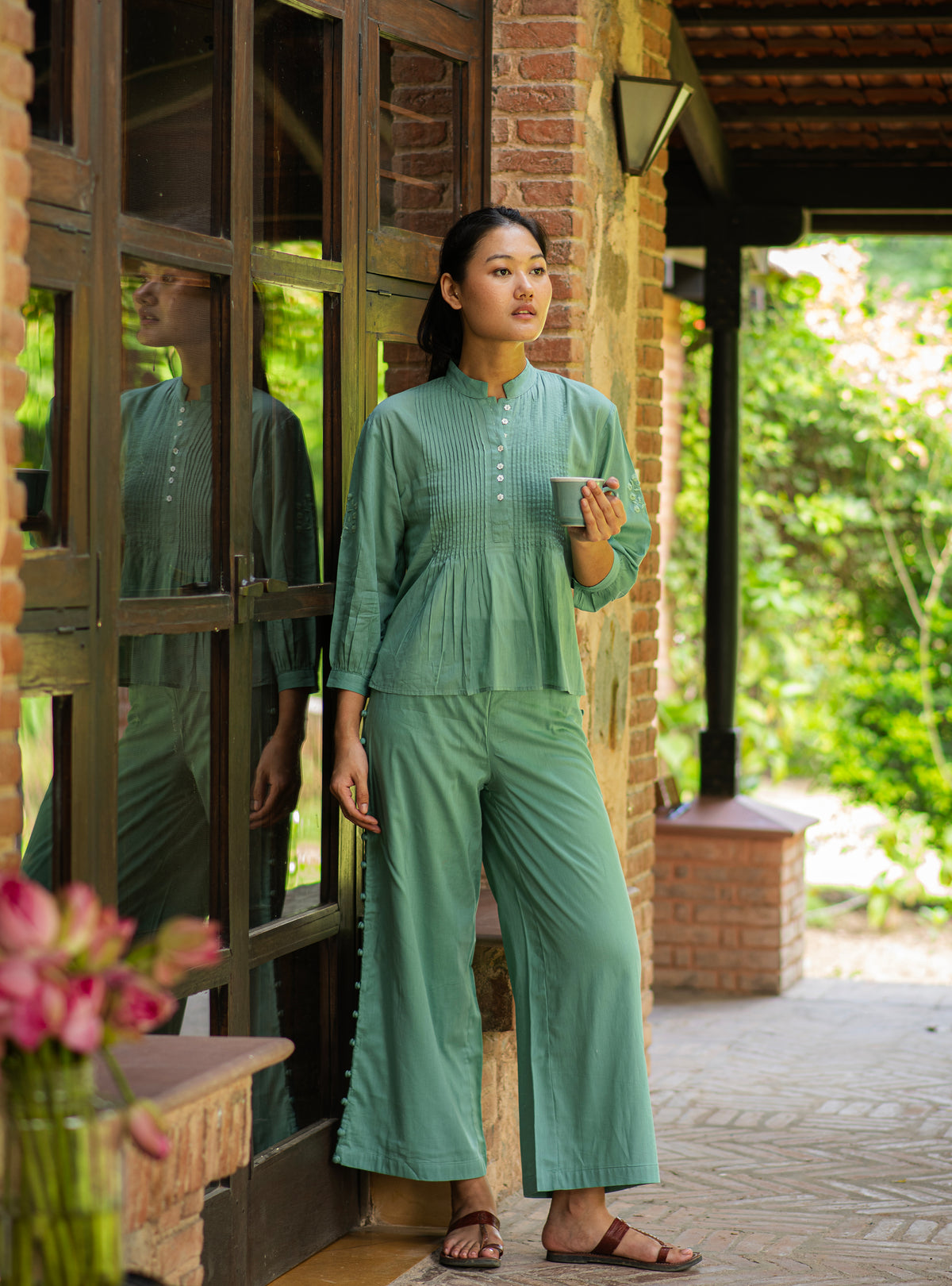 Blake Pant : Solid Teal Voile