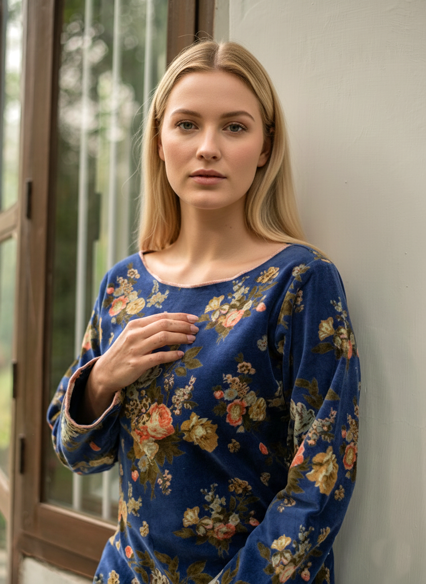 Boat Neck Dress : Potpourri Navy