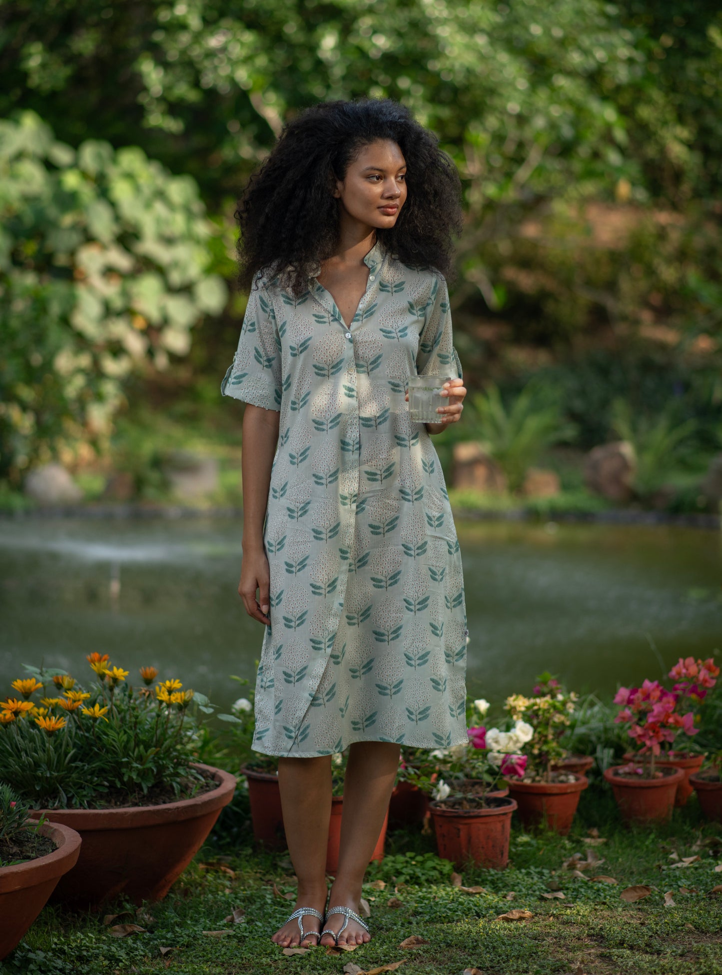 Boho Shirt Dress :  Ali Boota  Teal Voile