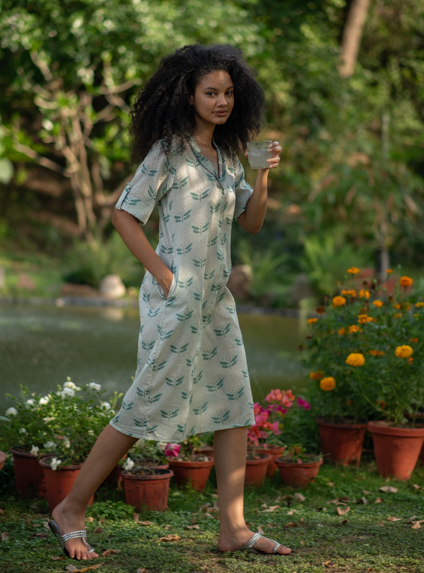 Boho Shirt Dress :  Ali Boota  Teal Voile