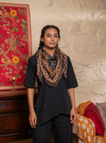 Border Scarf:  Kerala Black