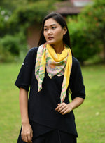 Border Scarf : Madrid Yellow St Voile