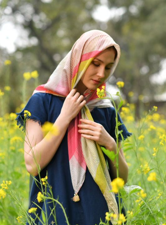 Border Scarves Recoco : Multi Tabby Silk