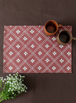 Block Printed Placemat Set of 2 : Boro Bindi Big Scale Rust
