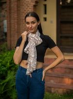 Button Stole :  Camryn  Mocha Voile
