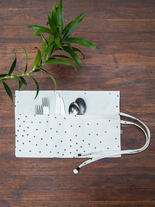 Cutlery Holder : White Canvas