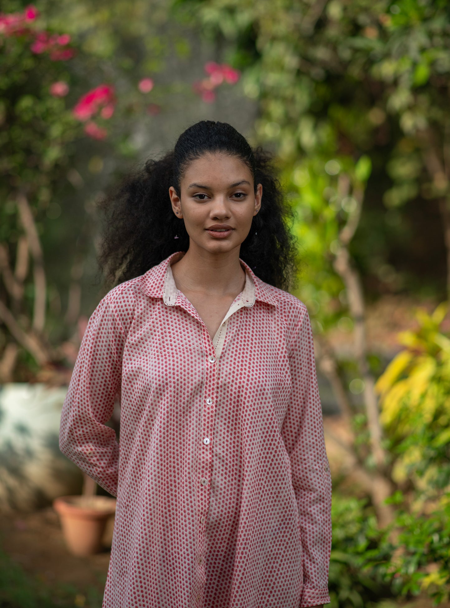 Cairo Dress : Laurel Dotty Pink Voile