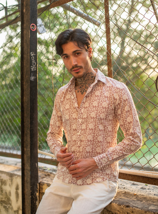 Hangout Shirt Full Sleeves  : Camryn Mocha