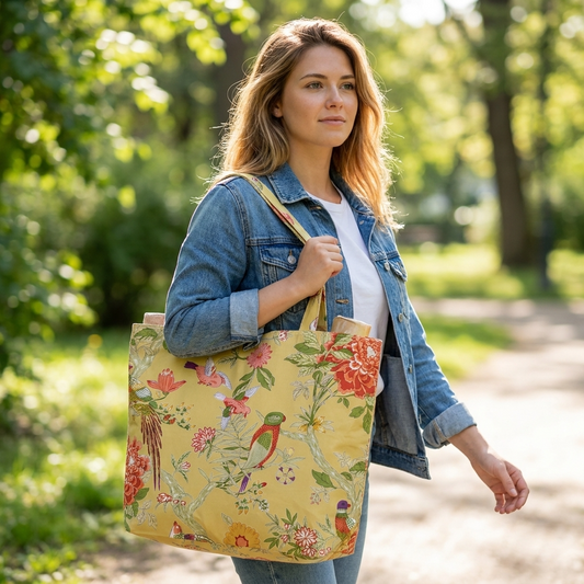 Canvas Tote  : Bird Yellow