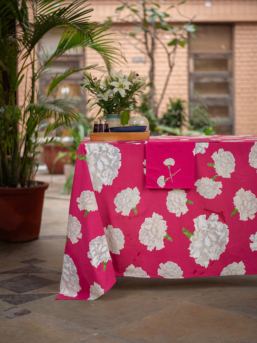 Printed Table Cloth - Hemming : Carnation Pink Sheeting