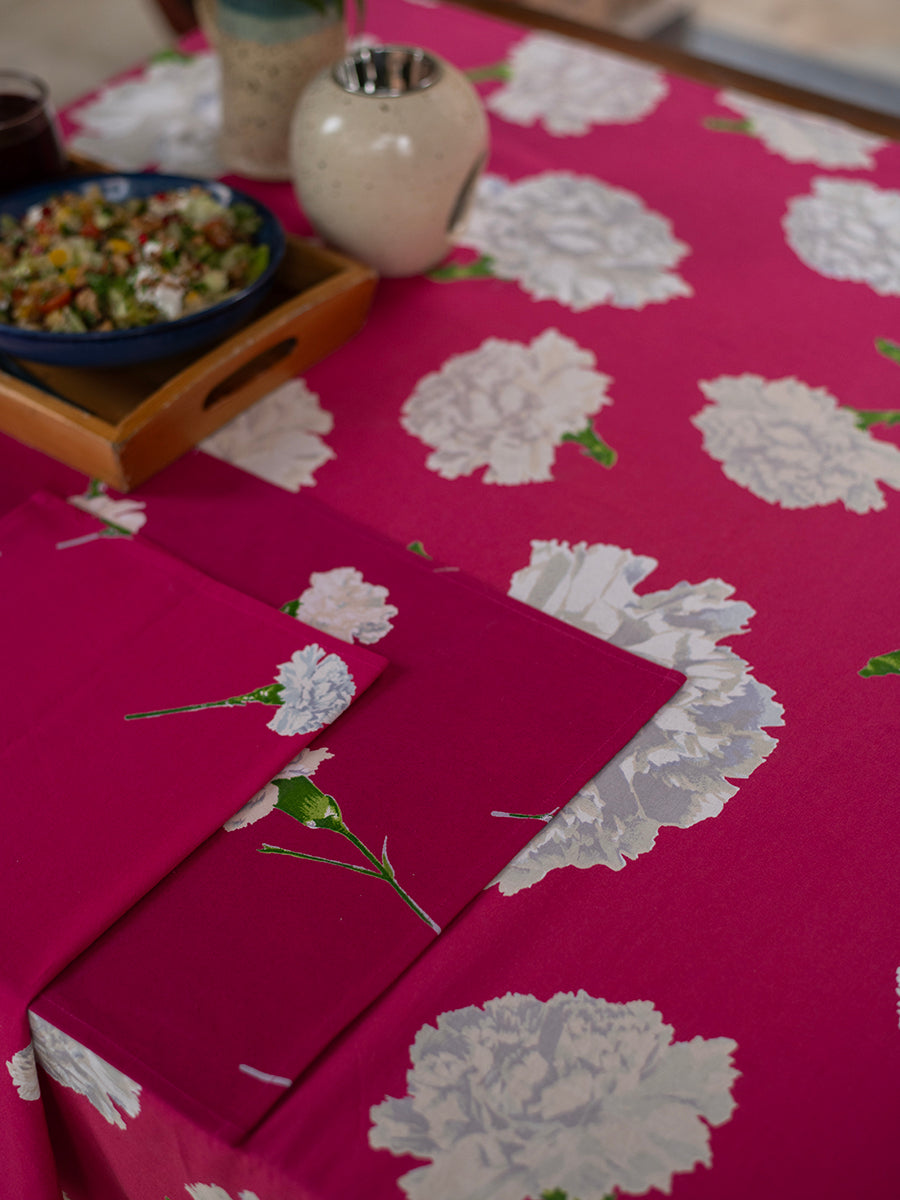 Printed Table Cloth - Hemming : Carnation Pink Sheeting