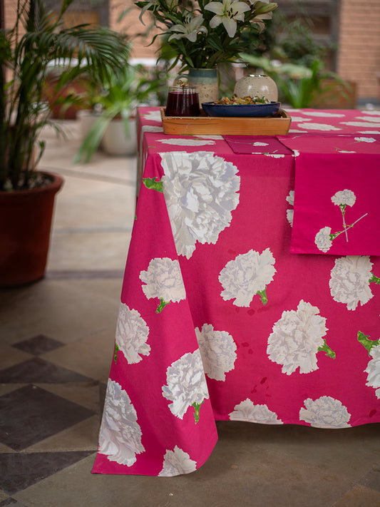 Printed Table Cloth - Hemming : Carnation Pink Sheeting