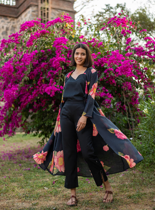 Fran Dress : Madrid Black Chanderi