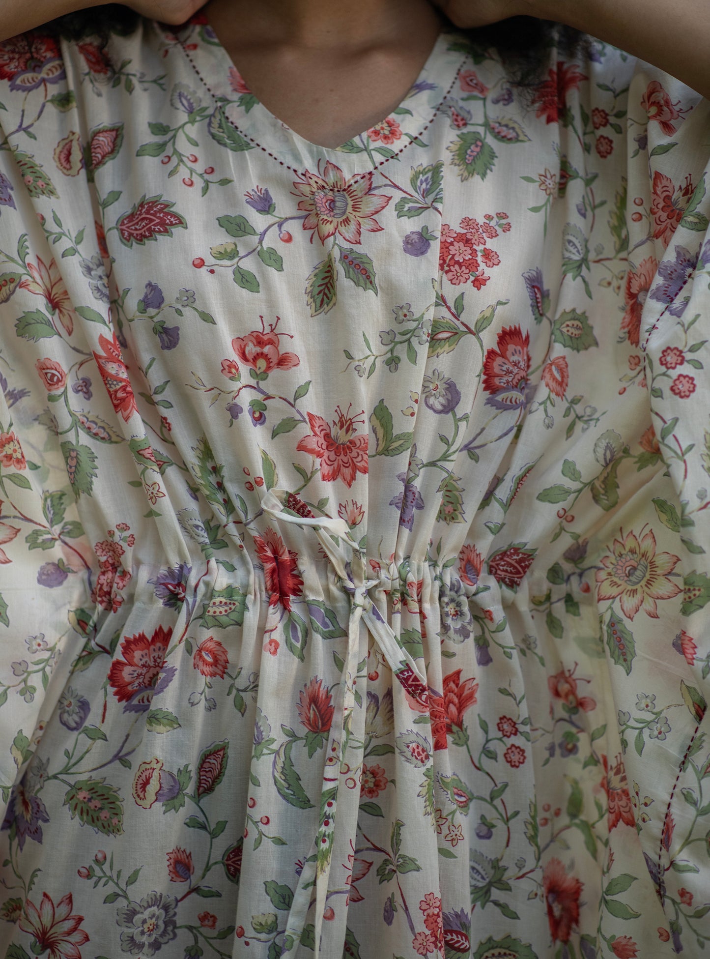 Classic Kaftan :  Floral  Primrose Voile
