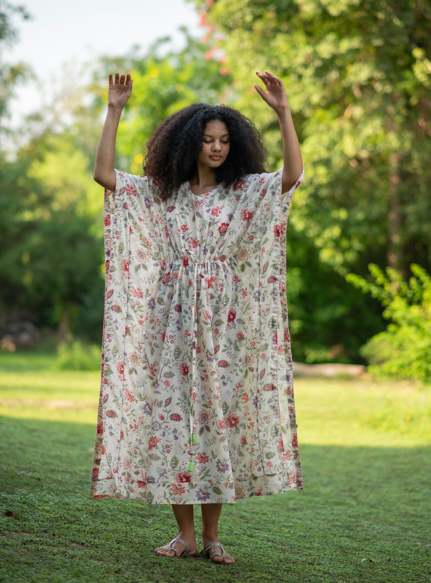 Classic Kaftan :  Floral  Primrose Voile