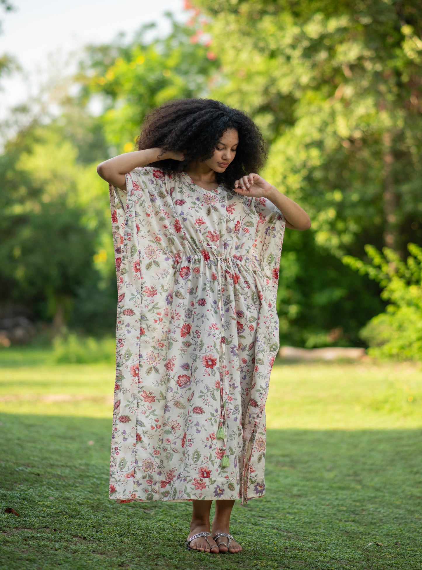 Classic Kaftan :  Floral  Primrose Voile