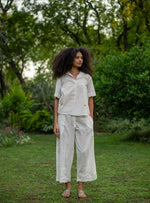Crop Pant : Solid White Slub