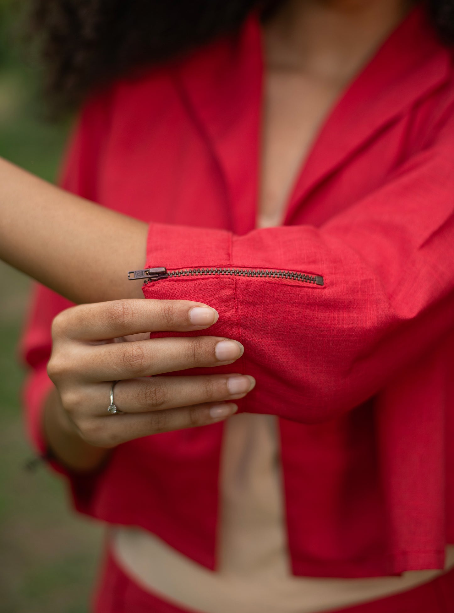 Crop Shrug :  Solid  Coral Slub