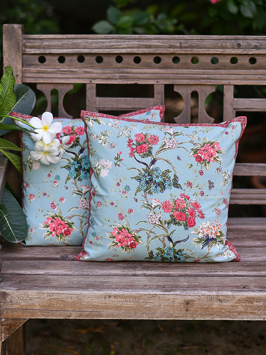 Printed Cushion Cover Reversible : Sardinia  Sky | Canvas