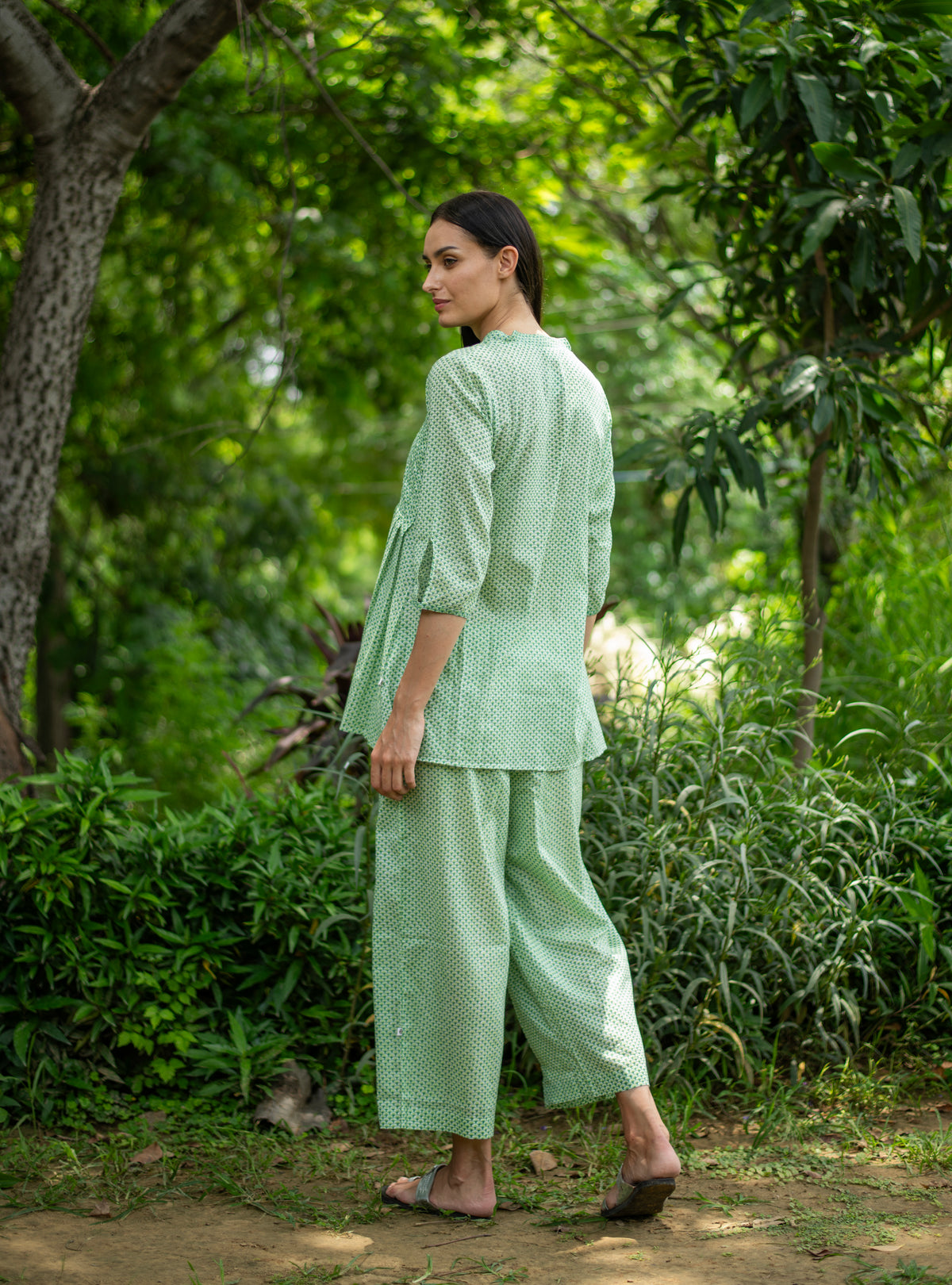 Lydia Top : Scales Green Voile