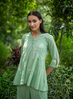 Lydia Top : Scales Green Voile