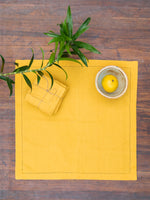 Solid Napkin Set of 2 with Beading : Solid Yellow