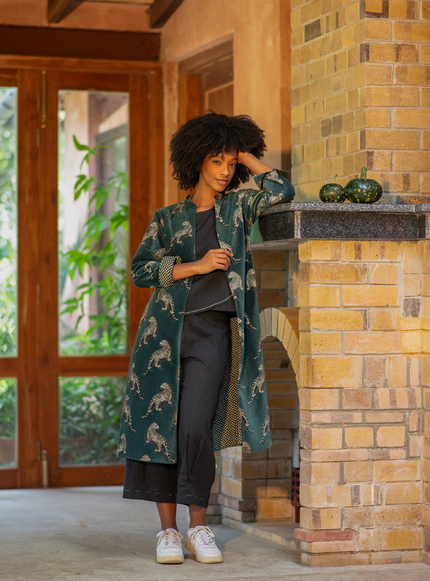 Long Jacket Leopard : Emerald | Velvet