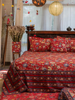 Printed Bed Cover  : Malabar Rust