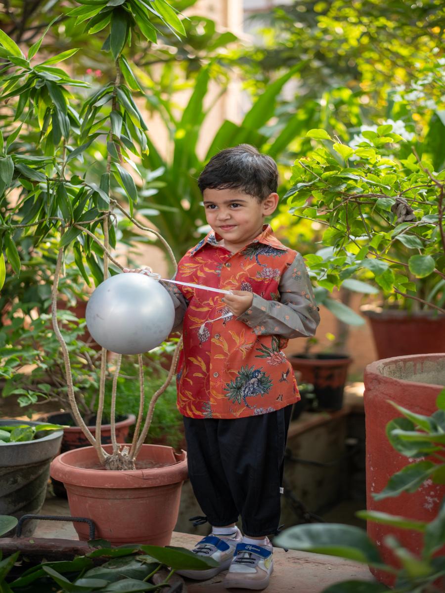 Angad Shirt Full Sleeves : Ubud Multi Chanderi