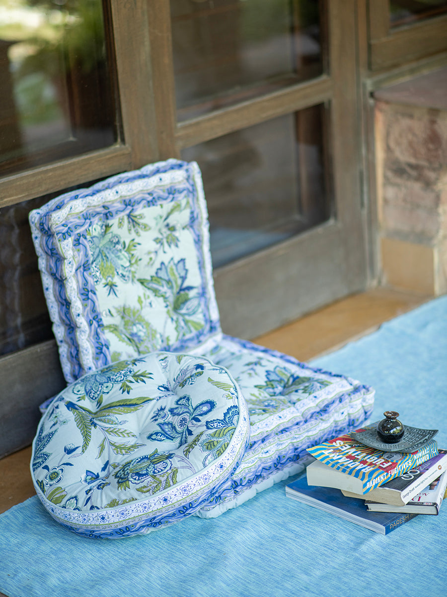 Printed Floor Cushion : Hawaii Aqua