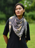 Border Scarf : Tiger Black St Voile