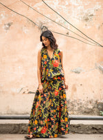 Ayumi Skirt :  Bird Black Voile
