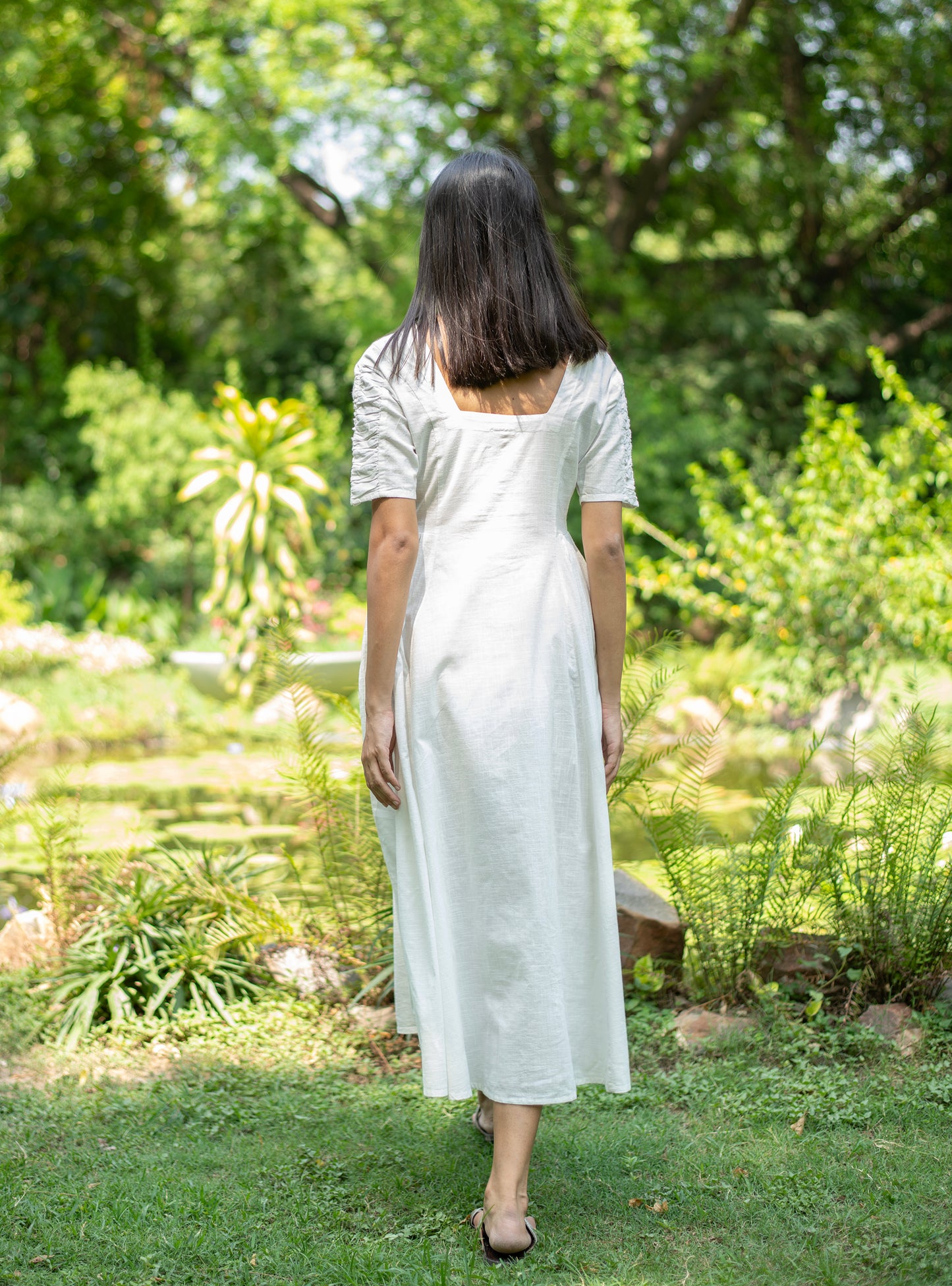 Daisy Dress :  Solid  White Slub