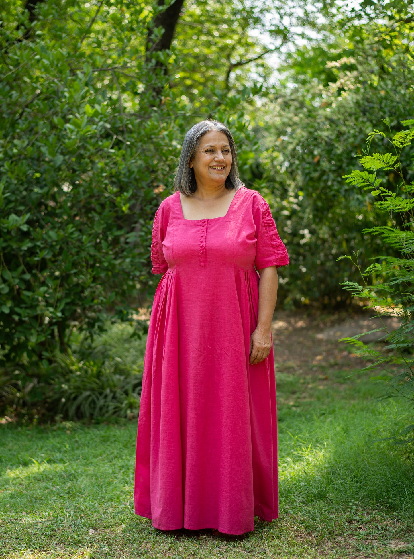 Daisy Dress :  Solid  Azalea Slub