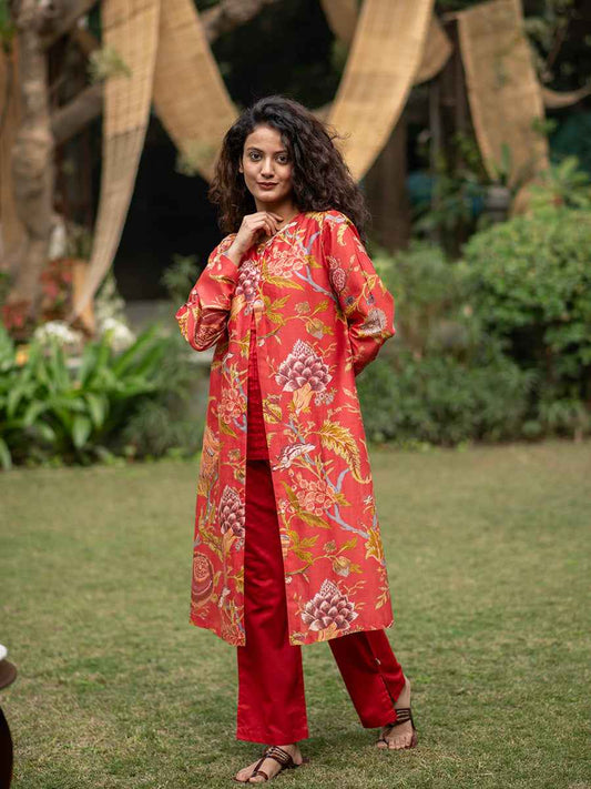 Delicate Shrug : Sequoia Red Chanderi