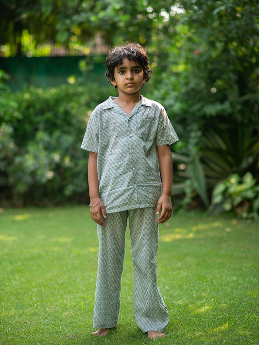 Angad PJ Set : Dhania Sky