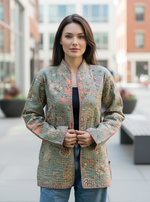 Malabar Quilted Coat : Thyme