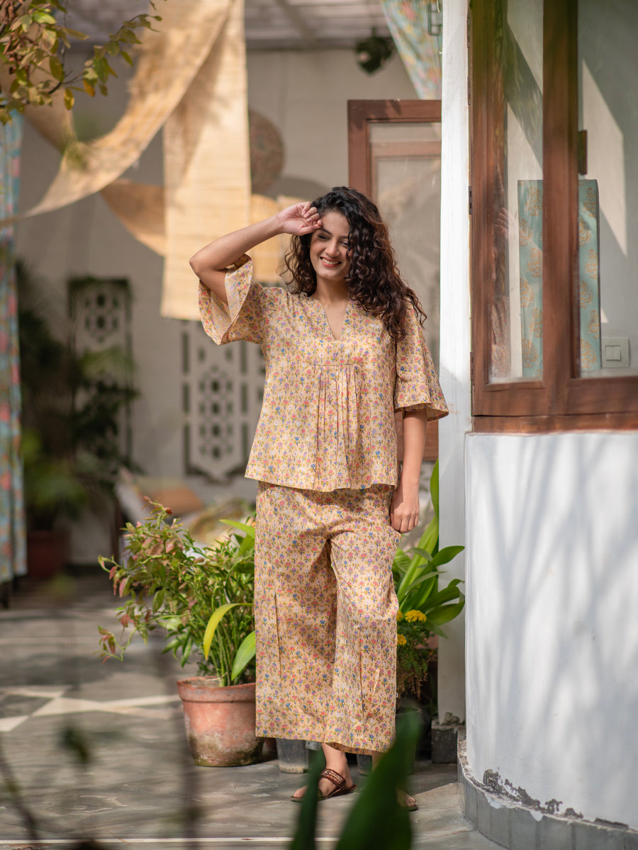 Cycle Pant : Eden Beige Voile