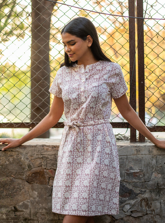 Ellen Dress : Camryn Mocha Voile