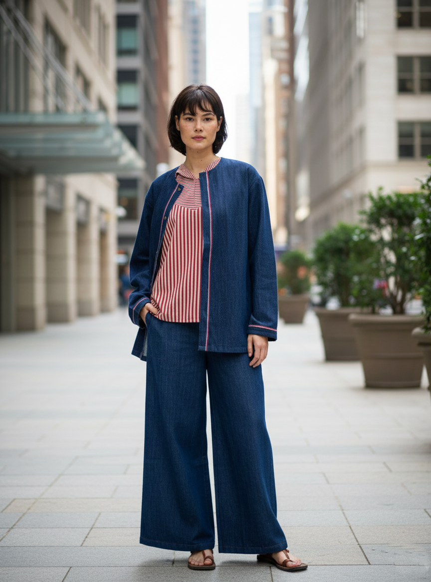 Ellie Pant : Solid Navy Denim