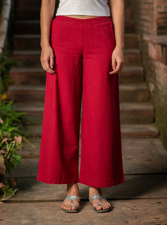 Ellie Pant : Solid Madder Textured