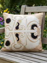 Embroidered Cushion Cover : Samarkand Beige Textured