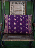 Embroidered Cushion Cover : Versailles Purple Textured